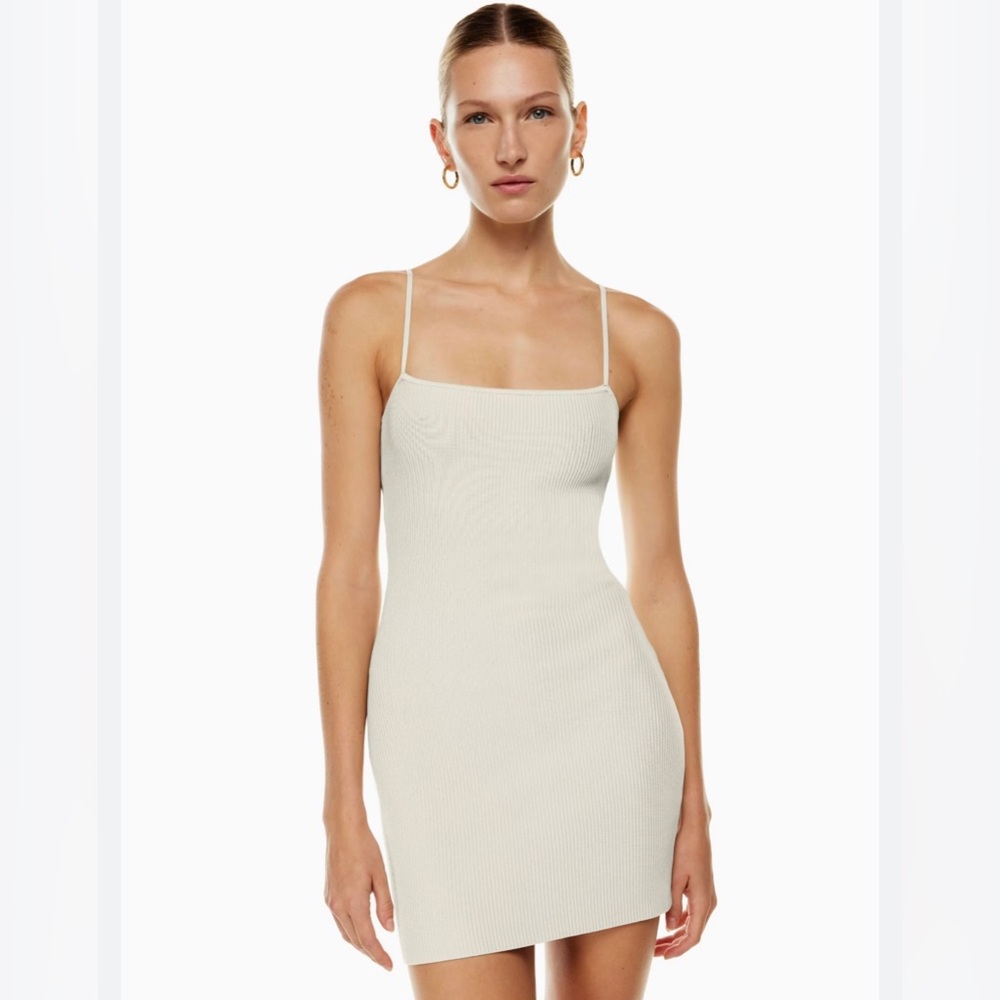 Aritzia Babaton Sculpt Knit Cami Mini Dress, Cream, XXS